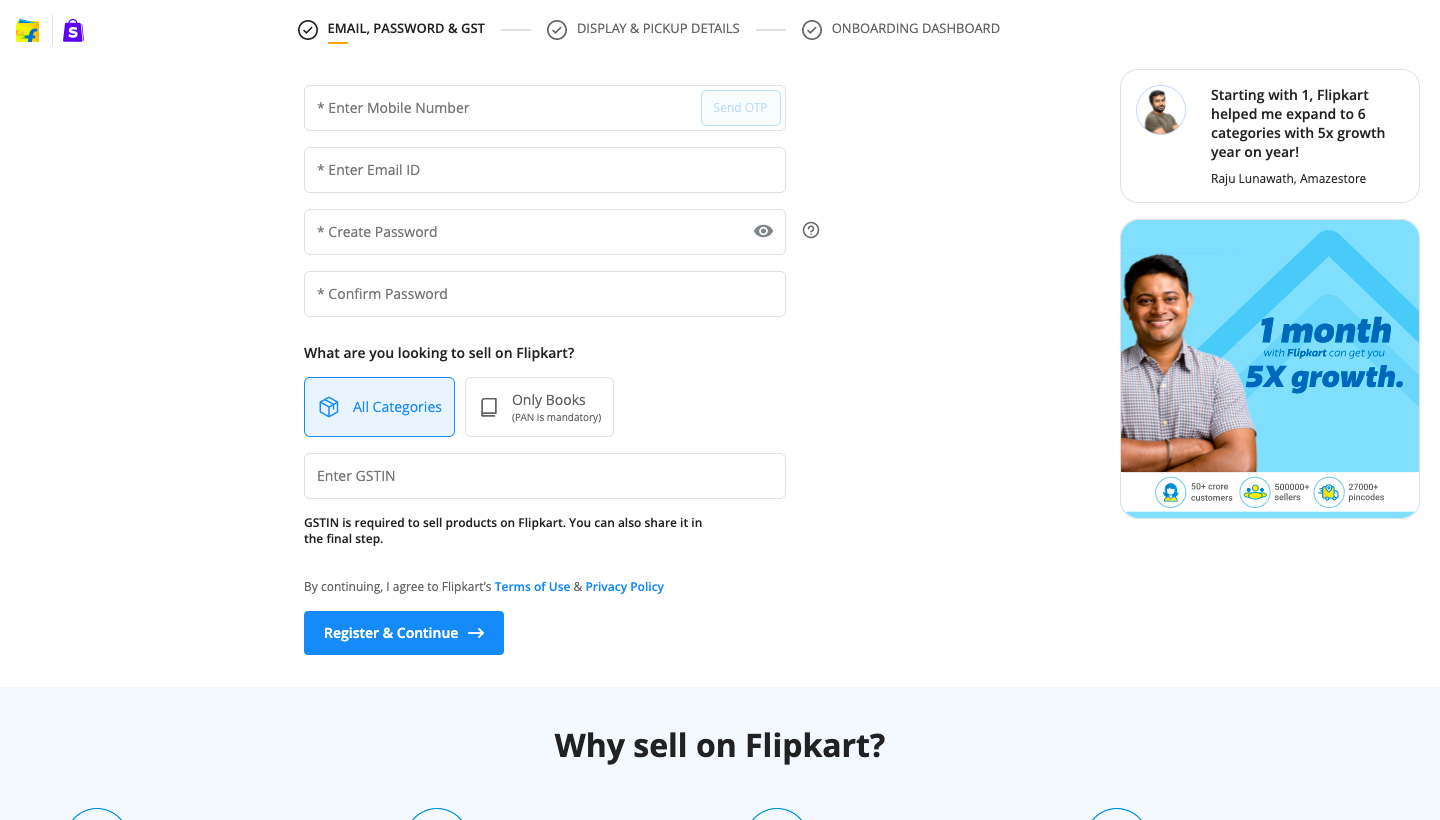 How to Sell Products online on Flipkart